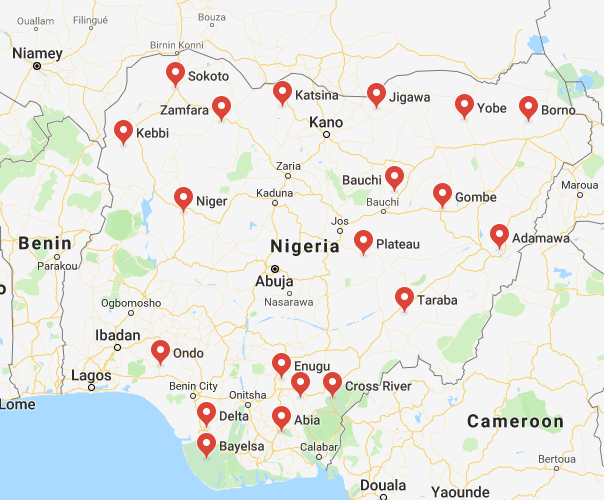 Nigeria 36 States And Capital